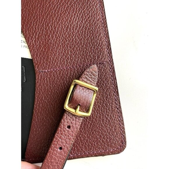 Lucchese Leather Passport Holder & Luggage Tag Duo Set Maroon Gold NWT - Picture 5 of 8